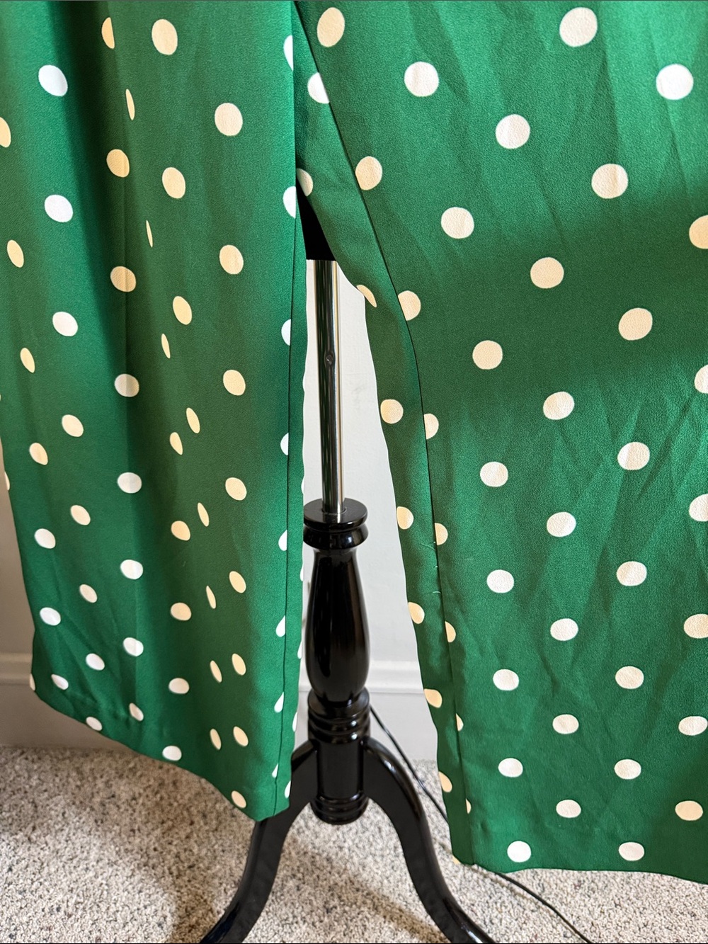 Ann Taylor Green Polka Dot Wide Leg Pants Sz 14P 29” Inseam - Picture 4 of 9